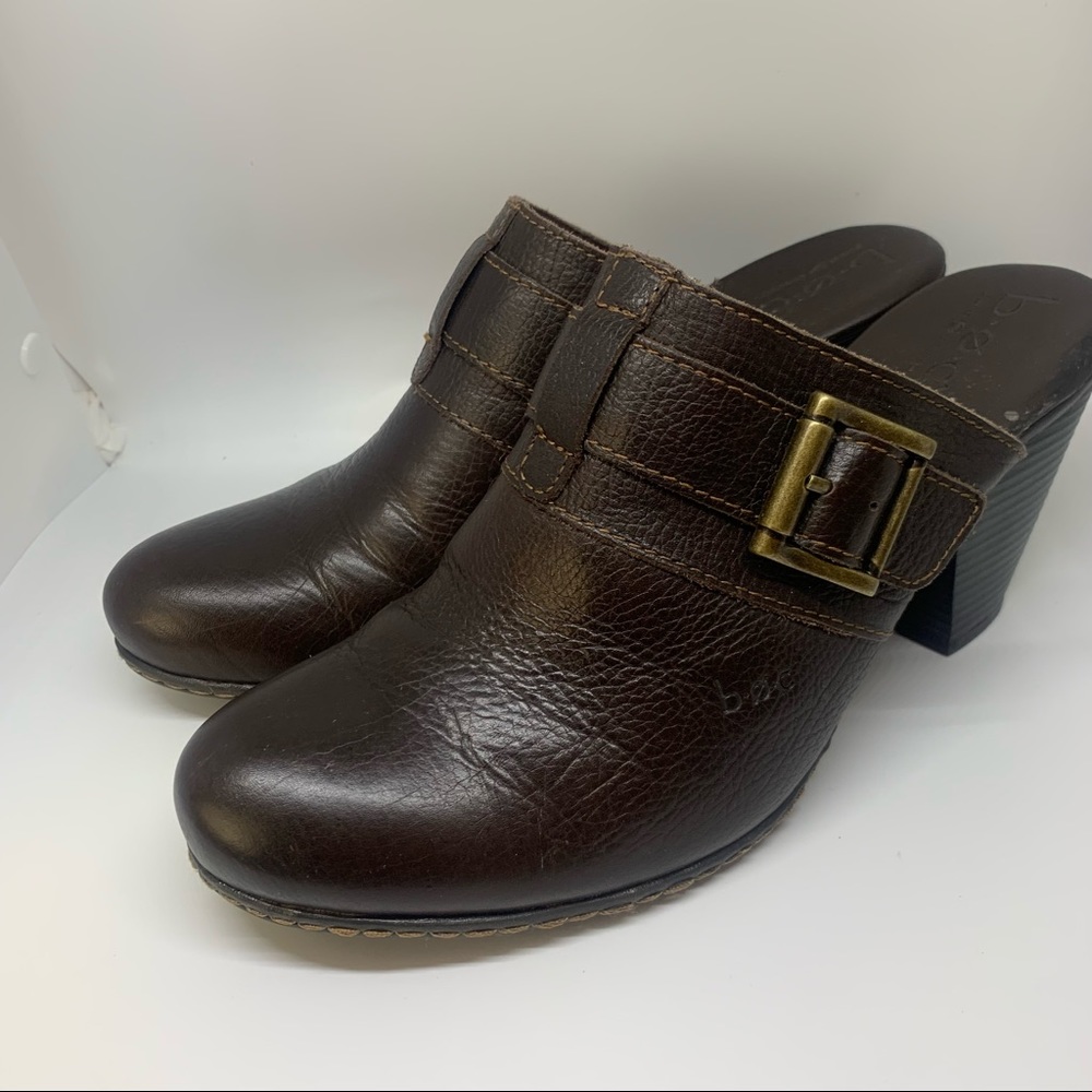 BOC BORN - Concept Brown Leather Clogs Mules